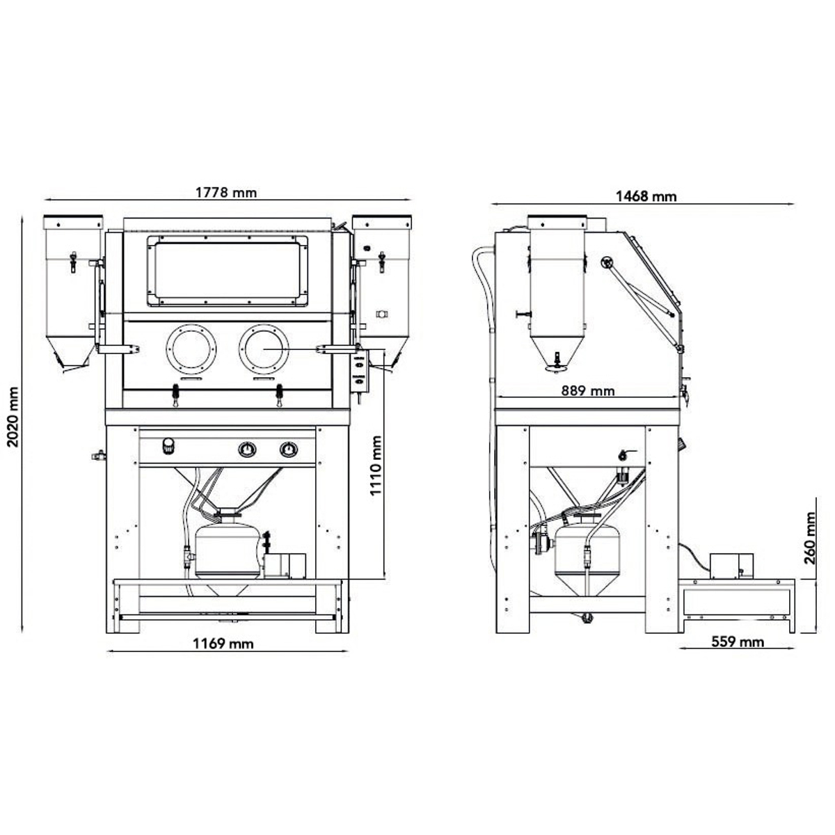 SGS 990L Heavy Duty Extra Large Shot & Sand Blasting & Polishing Cabinet